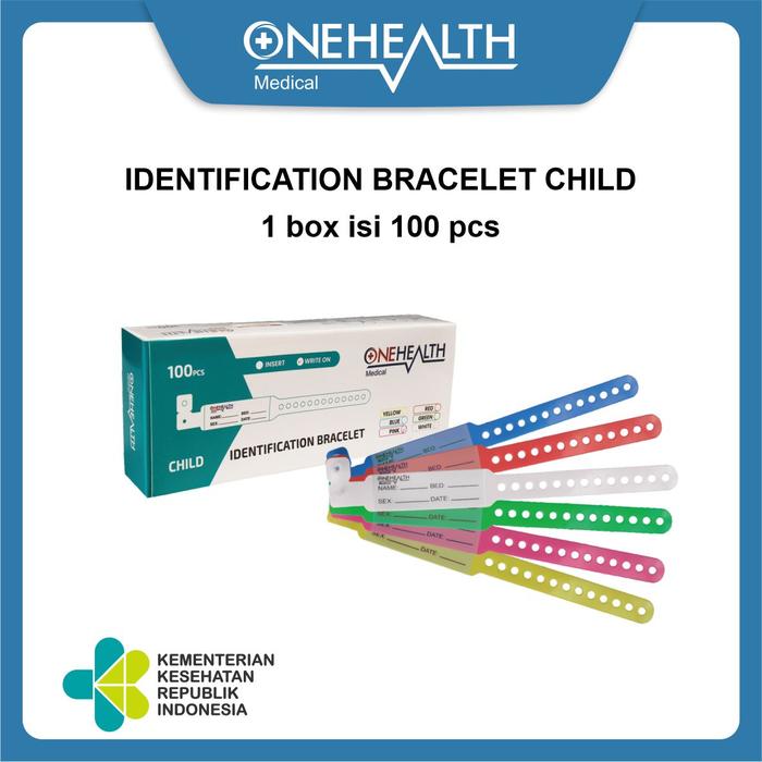 Gambar Onehealth ID Band Anak Gelang Identitas Pasien warna Kuning, Merah, Biru, Pink, Hijau, Putih - Box - 1 BOX, Biru dari Onehealth Indonesia Kab. Tangerang Tokopedia