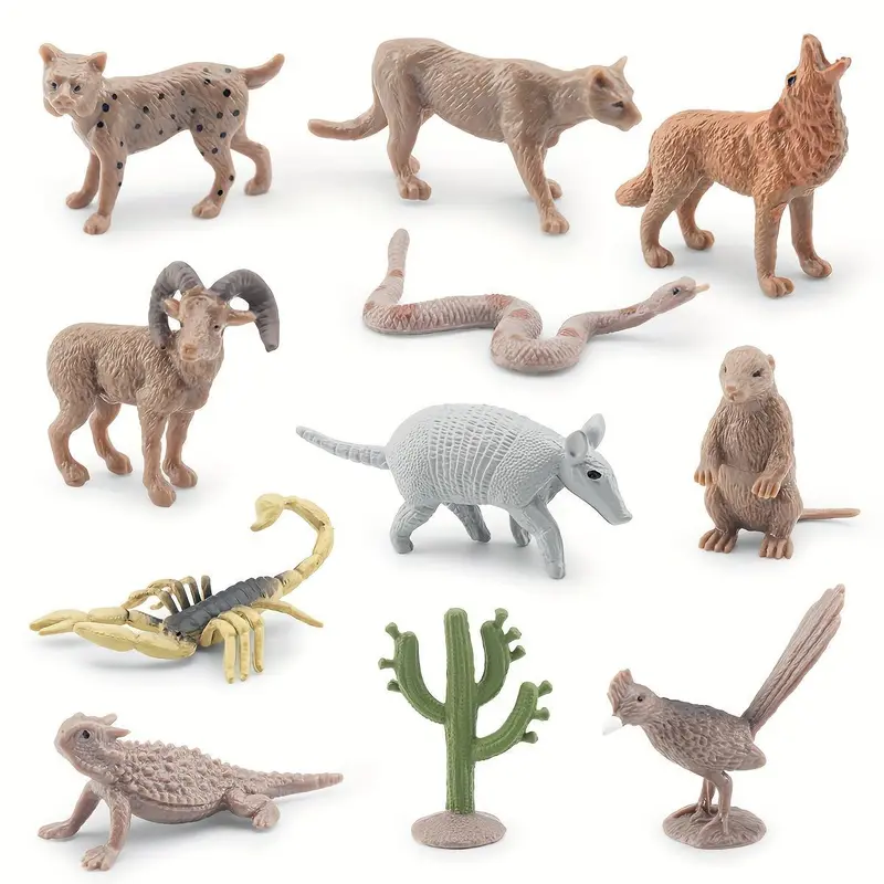Simulation Wild Desert Animal Set, 11pcs/set Realistic Wild Desert Animal Model, Action & Toy Figures for Home Decoration 0