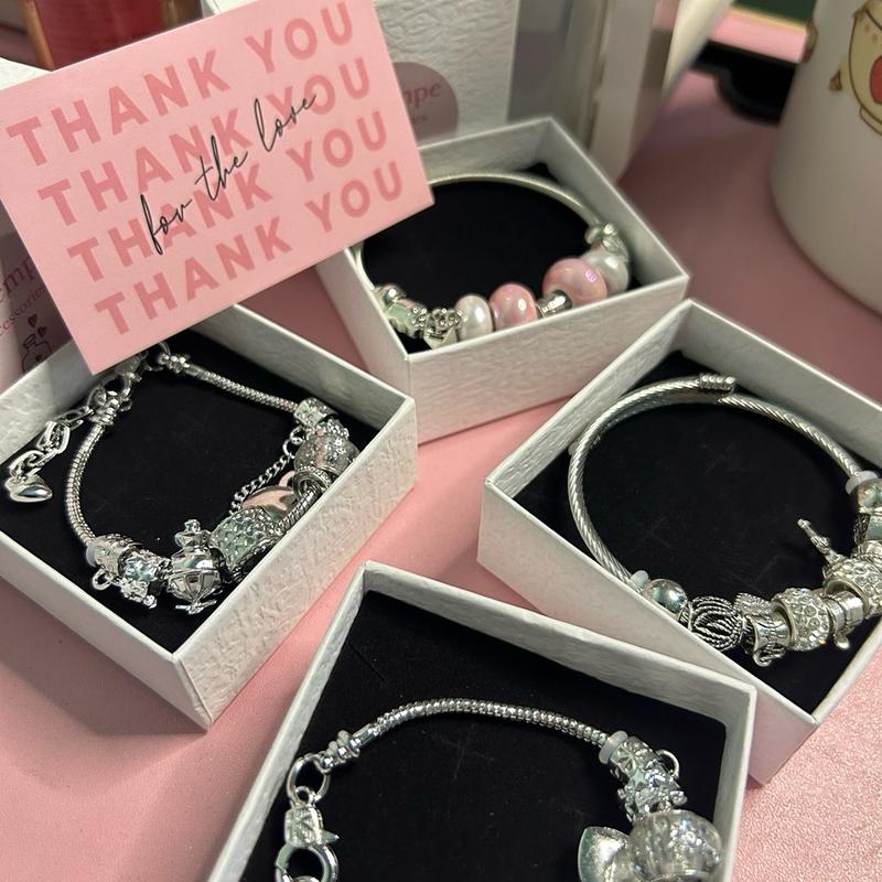 [My.empe] Vòng Tay Charm Tự Thiết Kế Nhiều Hoạ Tiết ( Dây Titan + Charm Xi Mạ Bạc + Kèm Hộp + Quà )