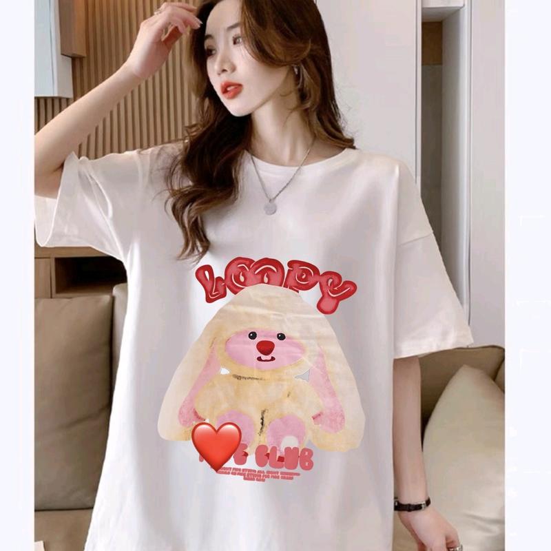 Áo thun nam nữ Unisex THỎ LOOPY , Áo phông nam nữ cặp , hội nhóm thiết kế form rộng Women Top Voi Voan