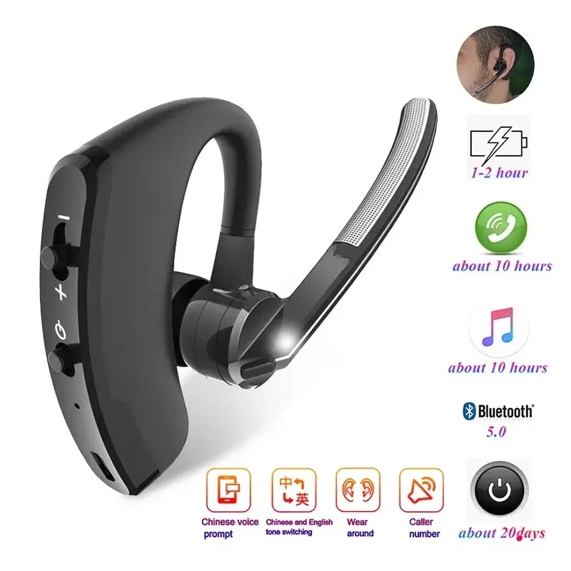 Bluetooth headset wireless stereo HD microphone headset with microphone sports game headset
