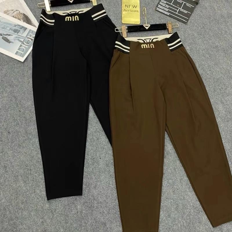Quần thiết kế kiểu dáng baggy tôn dáng  cạp thiết kế khâu chữ min chắc chắn Có Túi Pants Nữ Women 7