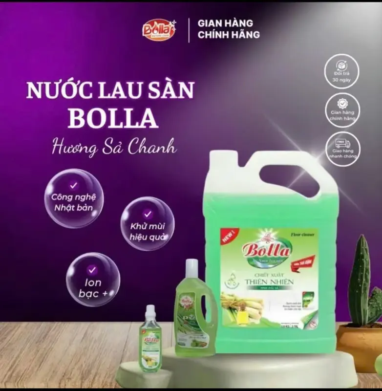 Nước Lau Sàn Các Mùi Hương Làm Sạch Sáng Bóng Diệt Khuẩn Siêu Sạch Khử Mùi Hôi Tanh - Thể tích 3800ml- BOLLA VIETNAM 3