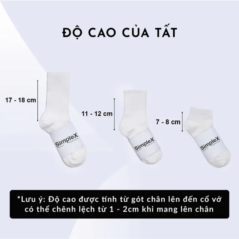 [SimpleX][PREMIUM][SET 10 ĐÔI + TẶNG 1] Tất Vớ Nam Nữ Trơn Unisex Cổ cao, Cổ Trung, Cổ Thấp 1
