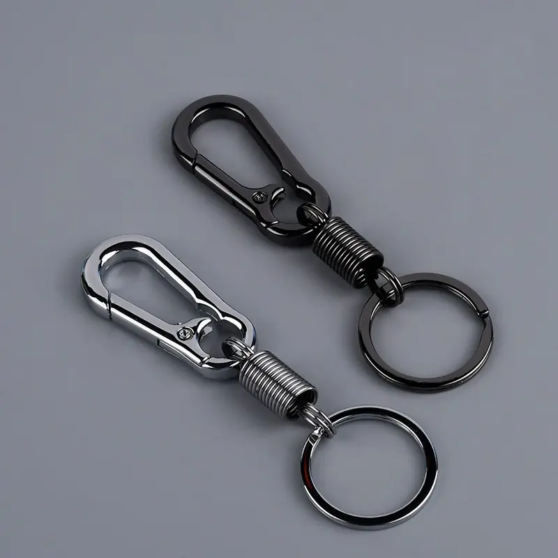 Carabiner dengan Per Stainless Steel - karabiner Bentuk Gantungan Kunci Aksesoris Logam Antik