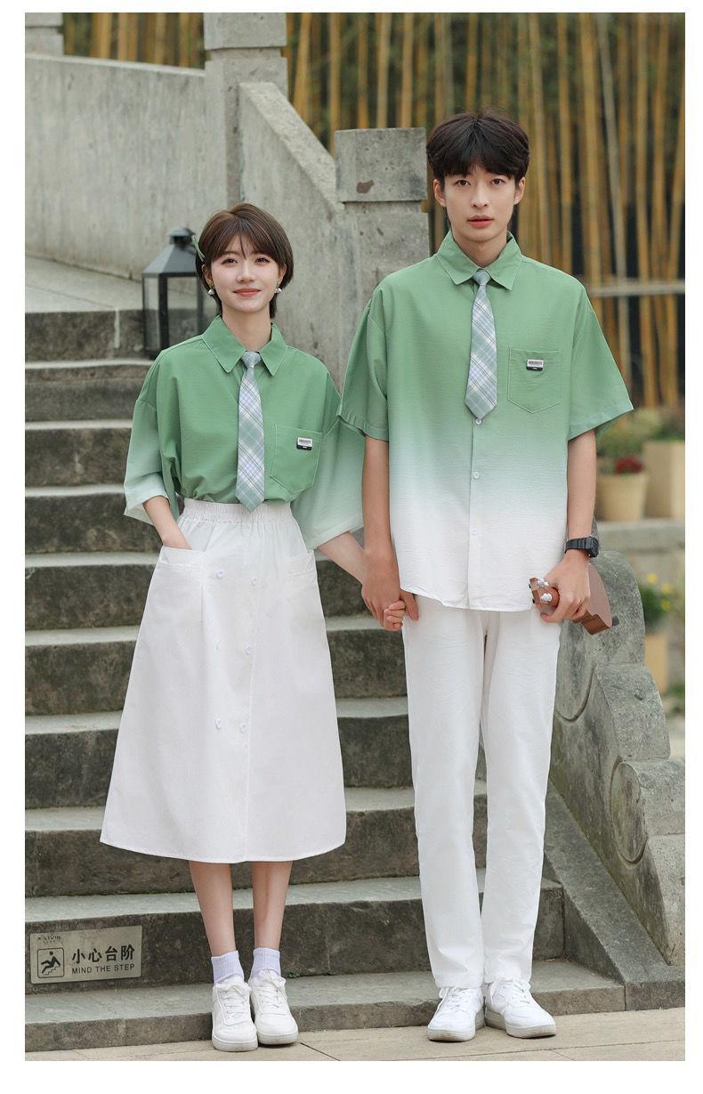 Product Introduction of Graduation Class Outfit Set - Trendy Gradient Color Short Sleeve Shirt |     School Uniform for Middle School Students, Performance & Recital |     Stylish Academic Wear (Boys & Girls) 21