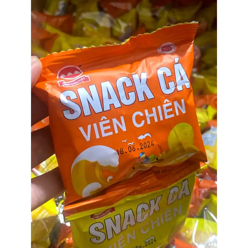 Bịch 60 gói Snack cá viên chiên, bimbim cá viên chiên siêu ngon siêu giòn Ăn Vặt Food Thức Ăn Cay