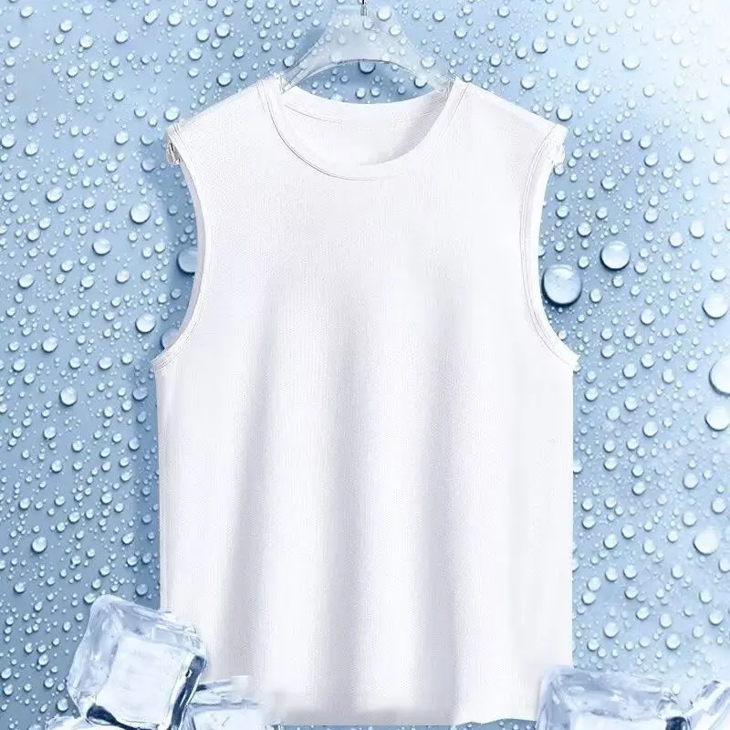 Tanktop Vest for Men Japanese Heavy G Cotton Sleeveless Vest T-shirt Women's Solid Color Loose Summer Fashion Brand Leisure Sports Fitness