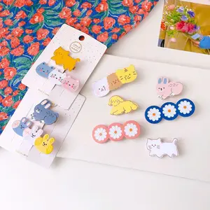 Petto Set 2 pcs Jepit Rambut Hewan Anjing Kucing Kelinci Jepitan Poni Kids Hair Pin