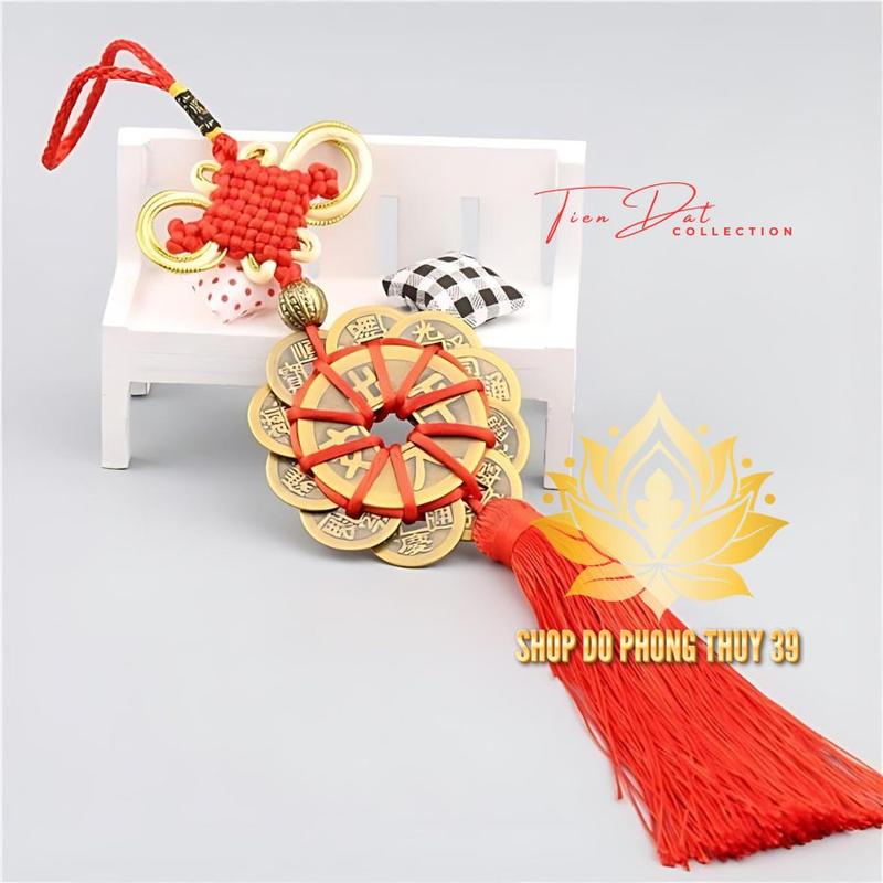 Product Introduction of Dây Treo Xu Hoa Mai Thập Toàn 10 Cánh Phong Thuỷ May Mắn tài Lộc -  Trang Trí Treo Nhà, Cây Cảnh, Ô tô 3
