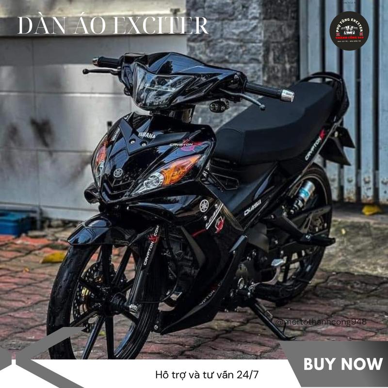 Dàn áo Exciter 2006 - 2010 Đen bóng mẫu tem Crypton X - Tặng Tem ,Mão Zhipat Phụ Kiện Phụ Tùng Sticker Decal Nhãn Dán