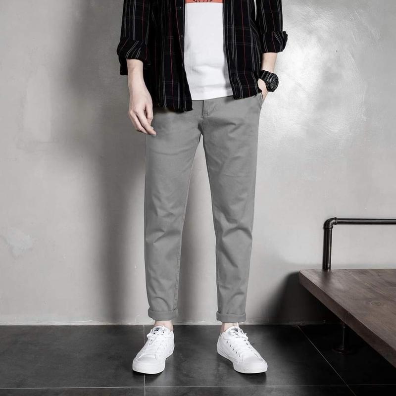 Quần Kaki Nam Slim Fit Co giãn kiểu dáng ôm Tây âu Bền Màu Không Xù Lông (45kg - 90kg) Menswear Ôm gọn Trơn
