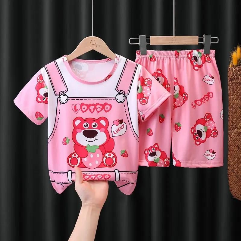 ( PART 1 ) Piyama Baju Santai Setelan Anak Celana Lengan Pendek Lucu Karakter Kuromi Cinnamon Roll Perempuan Laki Laki Cewek Cowok PJ1 3