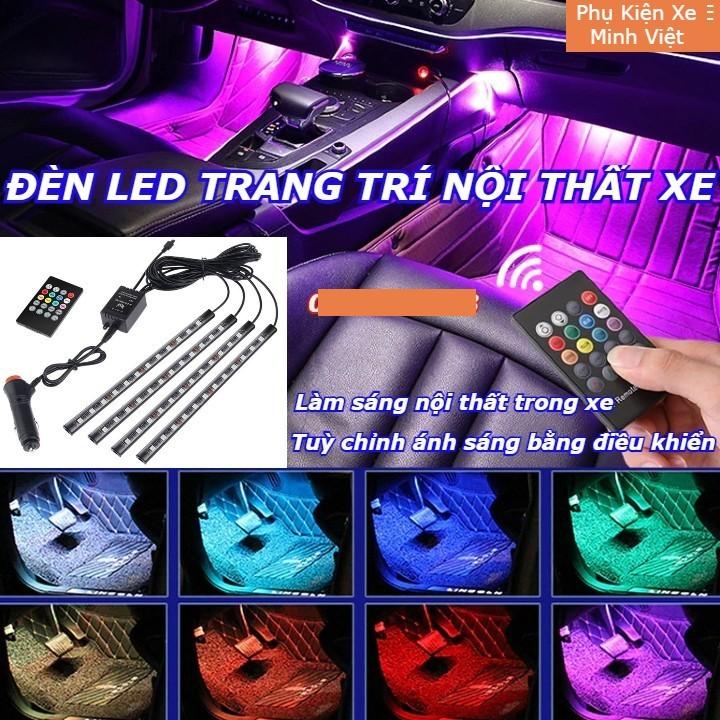 Đèn Led gầm ghế ô tô - Đèn Led Trang trí nội thất ô tô - Ánh sáng tuỳ chỉnh nhiều màu sắc - Nháy theo nhạc Vietnam Có vien den đèn trần đèn xanh băng bóng đèn cặp mắt vn bảo hành của nhà cung cấp