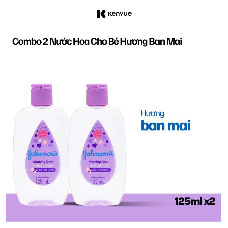 Inhouse Bộ 2 chai Nước hoa cho bé Johnson's Baby Cologne 125ml | 3 mùi hương