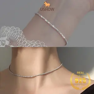 USHOW Set Kalung Dan Gelang Perak 925 Untuk Wanita