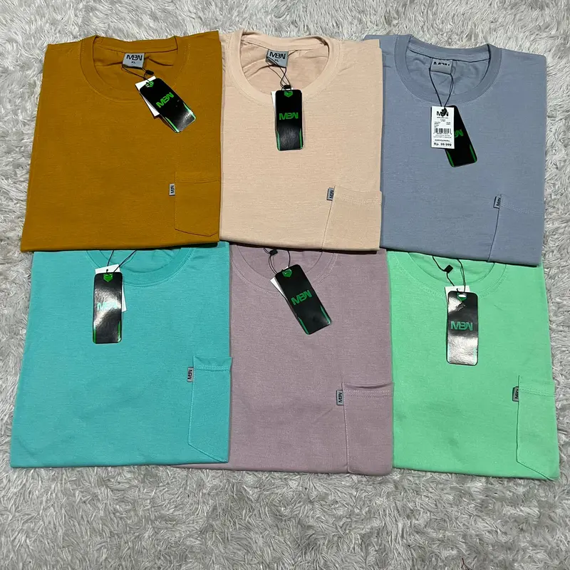(Paket isi 4 Pcs) Kaos Pocket Saku MBN Pria Wanita Fashion Army Cream Distro Hitam Katun 7