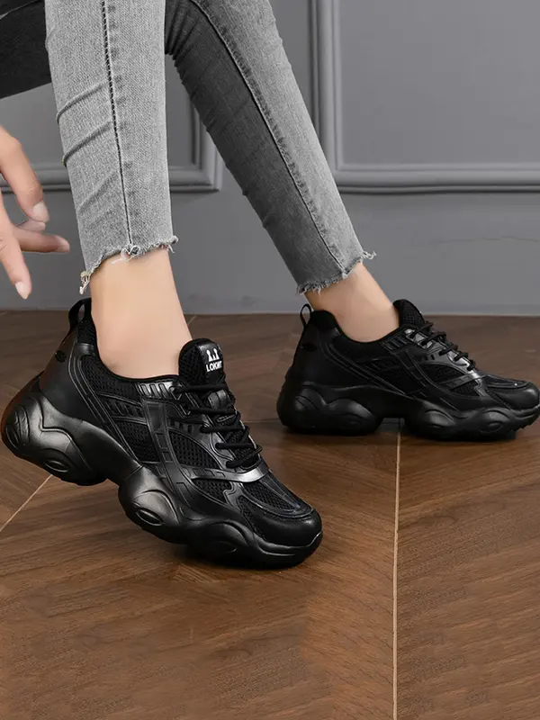 Women's Fashionable Lace Up Mesh Sneakers, Casual Comfortable Breathable Sports Walking Shoes, Female All-match Round Toe Sneakers for Daily Wear 5