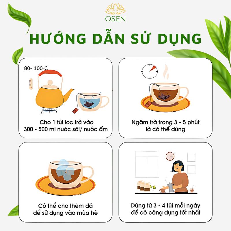 Combo 60 Túi Lọc Lá Ổi Gạo Lứt 5 Vị Thảo Mộc [ Lá Ổi - Gạo Lứt - Giào Cổ Làm - Hoa Nhài - Cỏ Ngọt ] 6