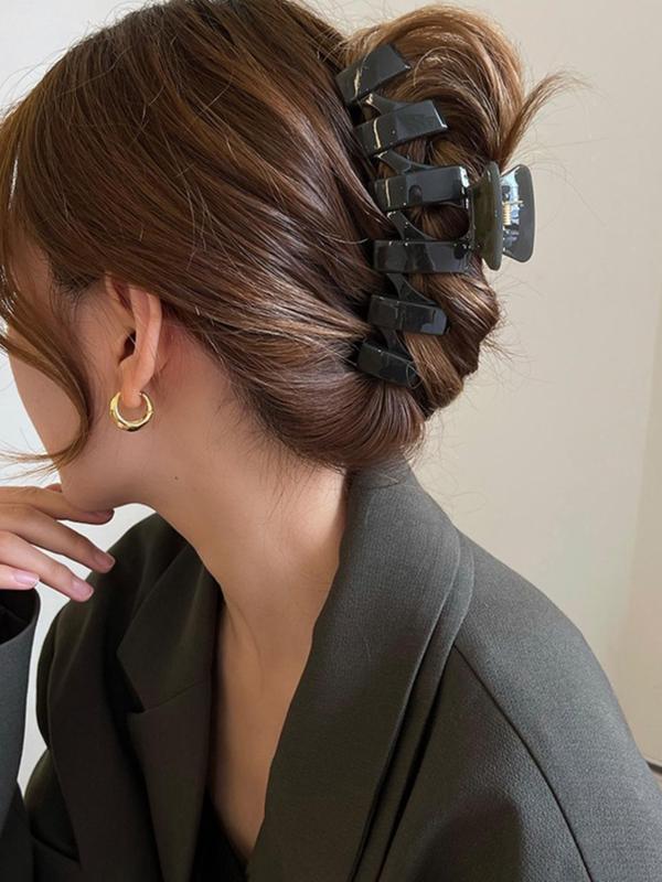 Simple Plain Color Large Hair Claws, 3pcs Casual and Versatile Large Shark Clip for Women & Girls, Elegant All-match Fashion Hair Accessories for Daily Commute Use 2