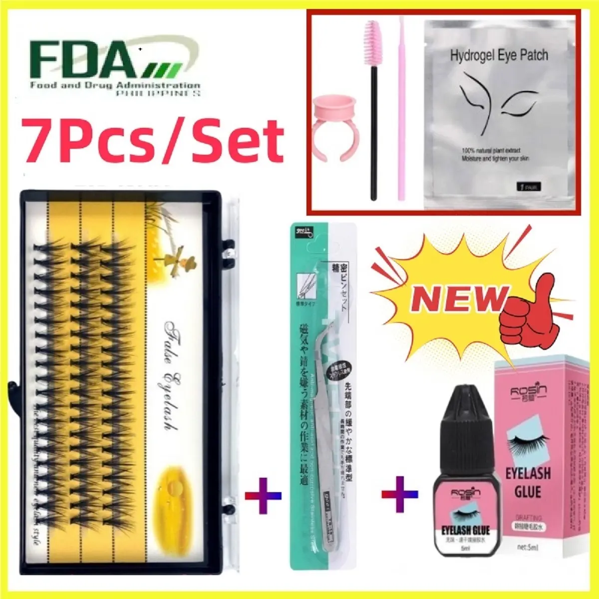【FDA】10D 20D False Eyelashes Grafted Eyelashes Set Nature Extension Eyelashes Kits With Glue Tweezer Free Too Lightweight Makeup Cosmetic Eyelash Extensions