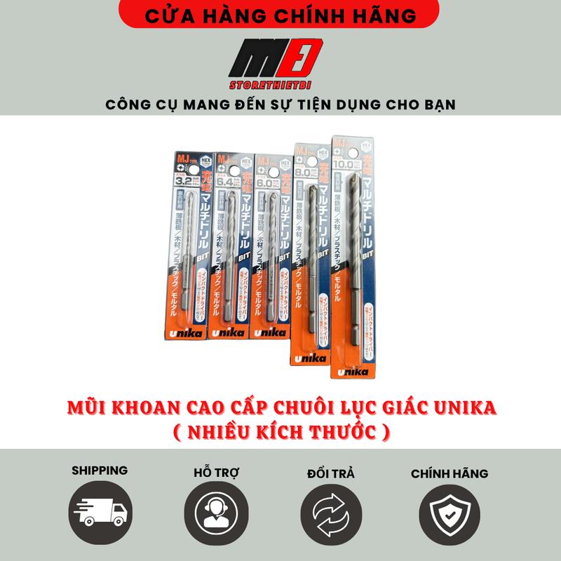 Mũi Khoan Cao Cấp Chuôi Lục Giác Chính Hãng Unika / Nhiều Kích Thước / Nhiều Loại Mũi / Chất Lượng Nhật Bản