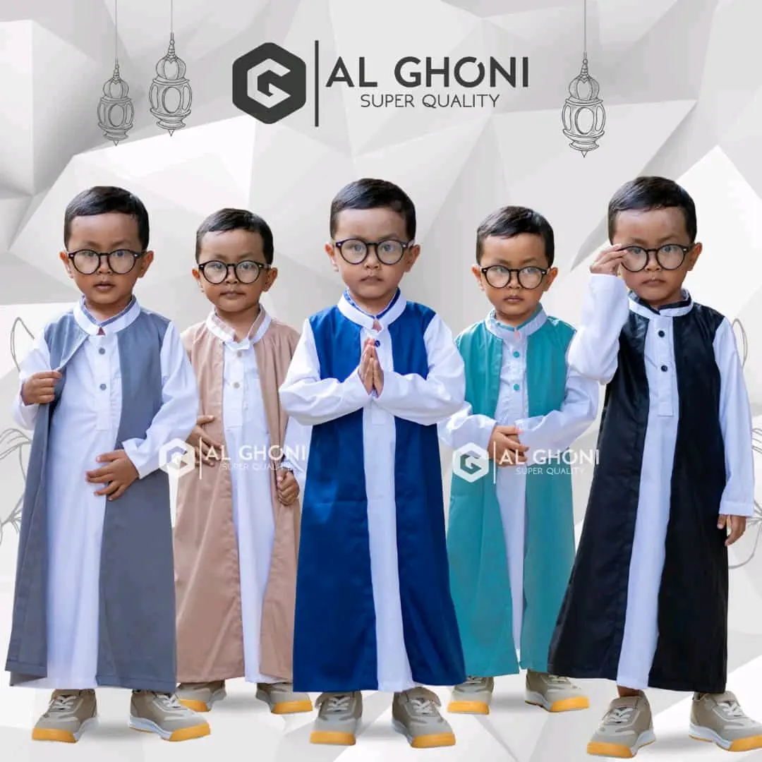 Jubah anak balita laki-laki Habib 1-4 tahun Katun Toyobo