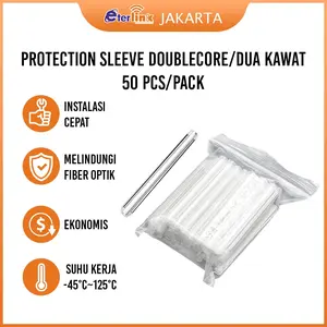 1PACK ISI 50PCS Protection Sleeve Dropcore Fiber Optik Size Besar Doublecore