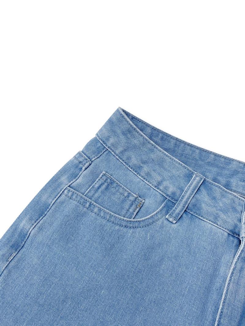 Product Introduction of Women's Denim High Waist Overalls without Belt, Casual Street Comfy Shorts for Daily Wear, Ladies Bottoms for All Seasons 7