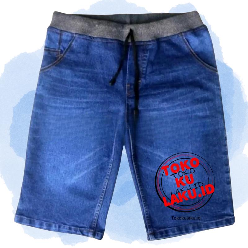 Celana Pendek Jeans Pria Big Size XXXL – 3PCS 100RB | Kolor Karet Tali | Model Distro Keren & Nyaman 3
