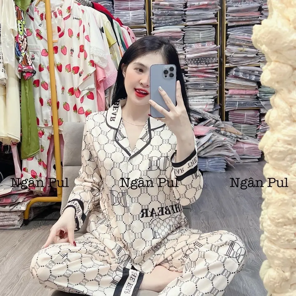 (42-60kg)bộ đồ ngủ pijama LỤA MỊN latin tơ tằm DD mềm mịn mát