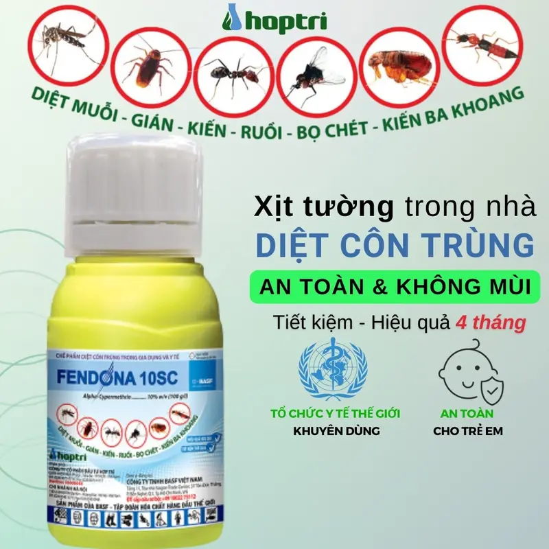 Chế Phẩm xịt Muỗi KHÔNG MÙI FENDONA 10SC chai 50ml Chất lỏng Thân thiện với môi trường 0