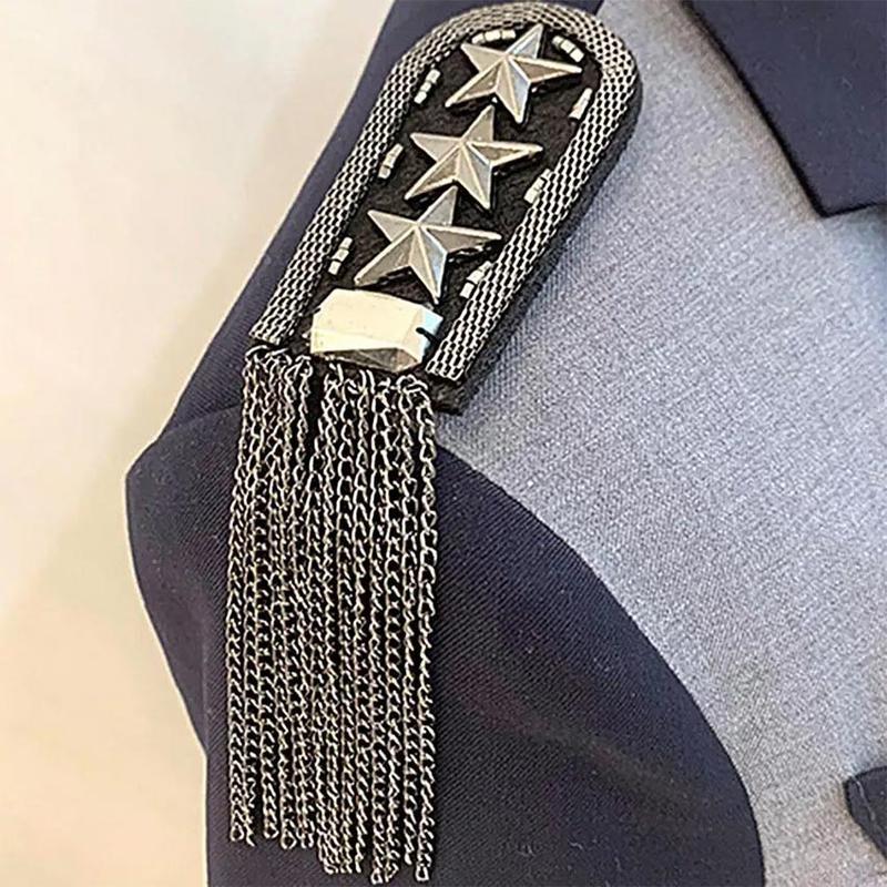 Evolet Paskibra Rumbai Bahu Model Rivet Logam / Tanda Pangkat Paskibra Aksen Rivet + Rumbai Untuk Penyanyi / Panggung Gaya Vintage Punk Aksesoris Fashion Wanita 6