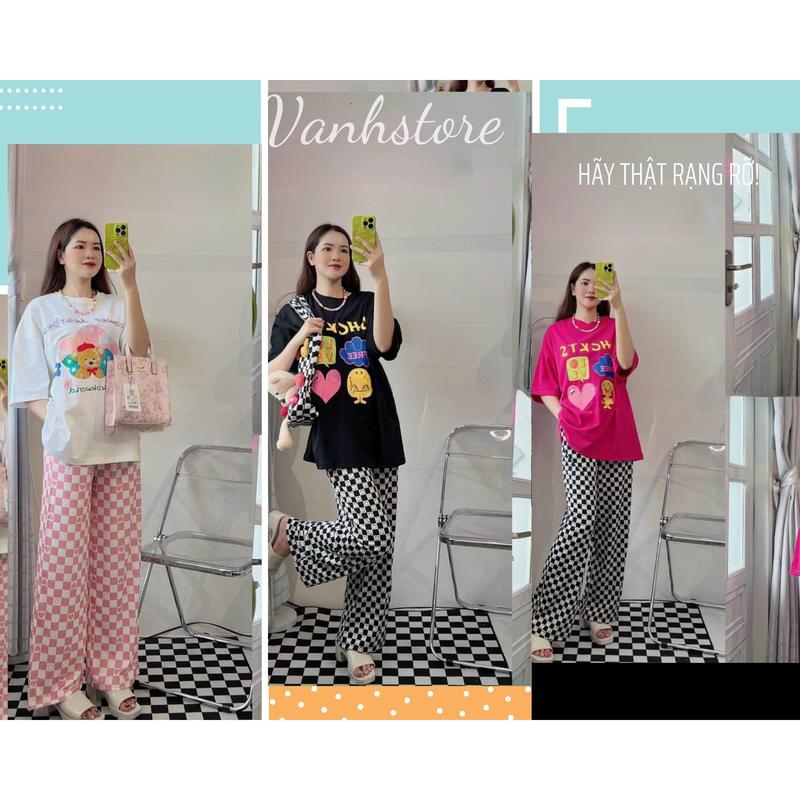 CÓ BIGSIZE ĐẾN 85KG-Đồ bộ thun nữ cotton quần dài ống rộng, ống suông, thun gân, len tăm,Set đồ fullsize(40-85kg) D01 set  dothudong