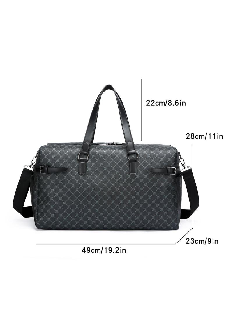 Product Introduction of 2025 New Style Geometric Pattern Travel Bag, Fashionable Large Capacity Duffel Bag for Daily Travel Work Commute, Casual Versatile Zipper Shoulder Bag for Women & Men 1