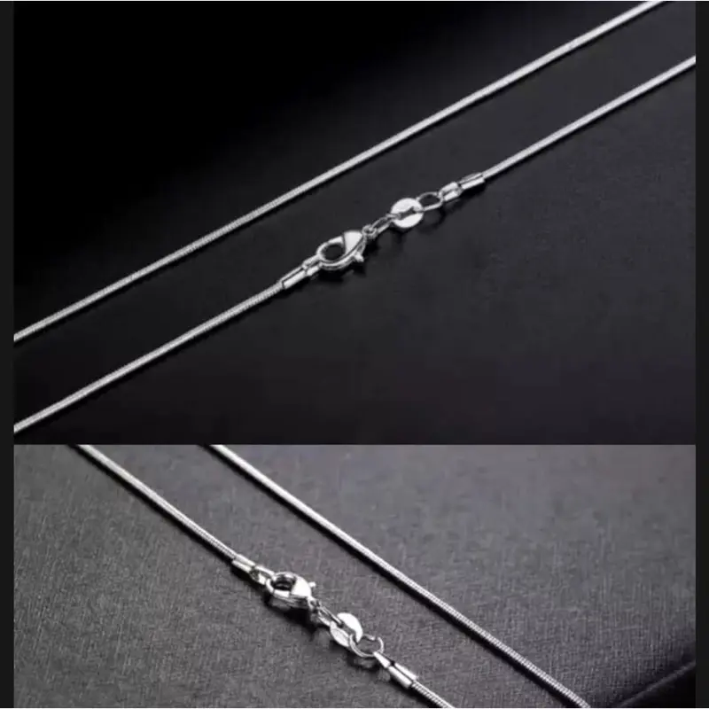 COD Asli 100% RODIUM Import-Kalung Rantai Emas Putih Tanpa Pudar-Kalung Belut Halus-Kalung rodium Anti Karat-Kalung Bulat-Kalung Cowok Pria Keren-Kalung Liontin Terbaru 2021-Kalung Titanium Garansi Anti Karat-Kalung Halus Tipis Kecil Panjang 45 50 60 cm 1