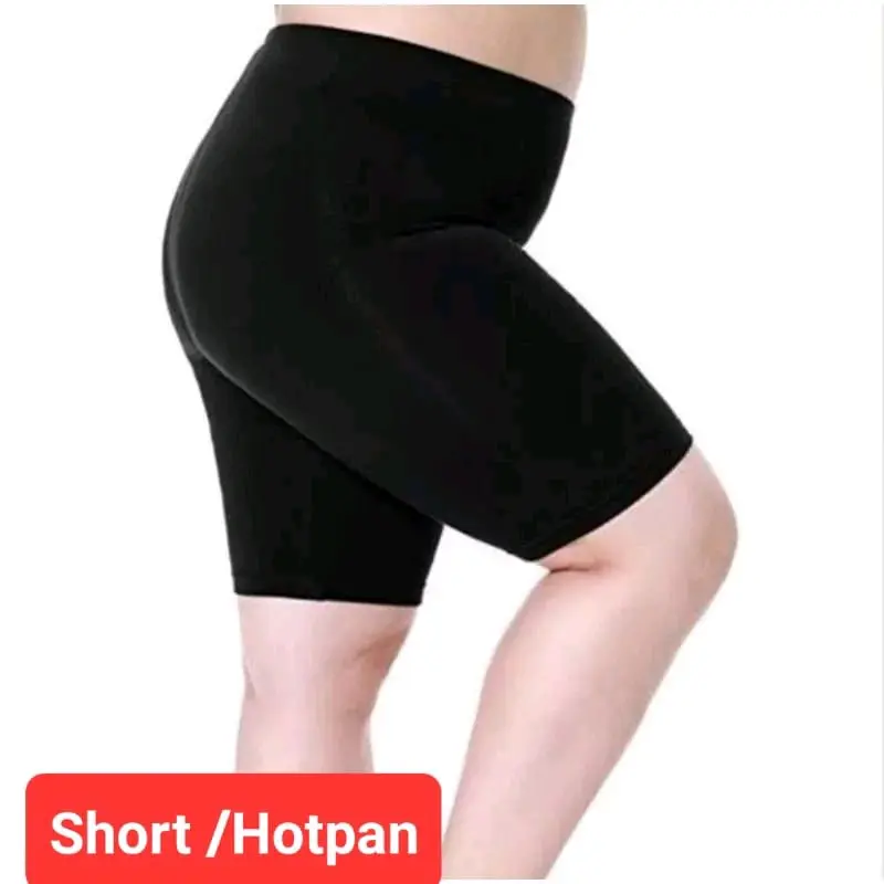(Paket 6pcs) Hotpant Short  Spandek All Size  BB 35-90kg Basic Celana daily   hitam white 5