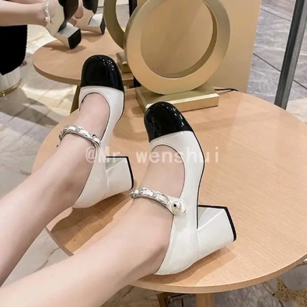 giày nữ cao gót GIÀY CAO GÓT TMC66 MÀU ĐEN VÀ ĐEN PHỐI TRẮNG CAO 7P, SANG TRỌNG NHẸ NHÀNG 0