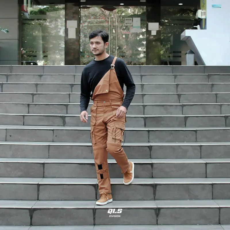 Overall Long Pants Cargo Celana Panjang Pendek Pria 4 in 1 Caramel 1