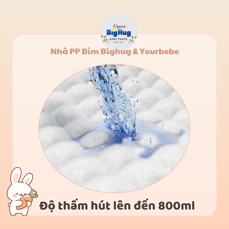 [ Live- HH 10% ] Bao bì YourBebe : Combo 100 bim quần form suông, Có miếng dán sau. Thấm hút từ 500ml Đến 800ml. Bỉm mềm mỏng 2mm 4