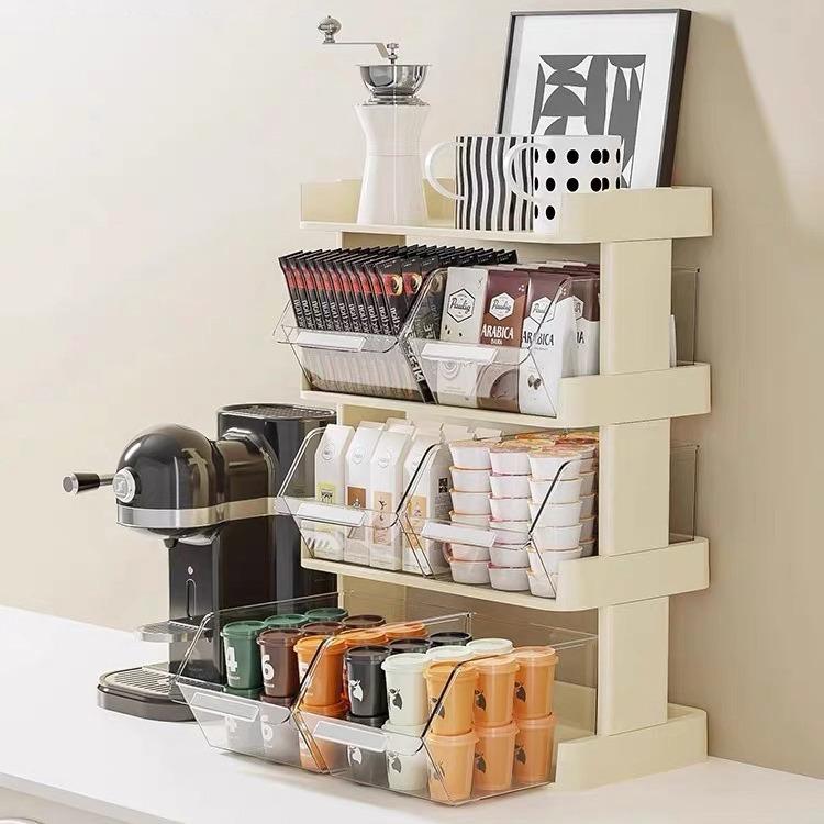 [Hàng Mới Về] Kệ Đựng Túi Trà Cà Phê Bánh Snack Nhiều Tầng Sắp Xếp Gọn Gàng Để Bàn Văn Phòng -UF492