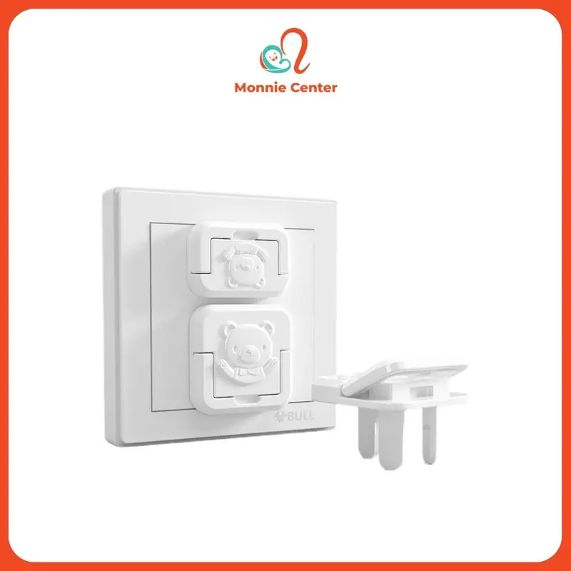 Combo 1 bịt ổ điện 2 chân(Bình H cho bé), bịt ổ điện an toàn cho trẻ - Monnie Kids Center 0