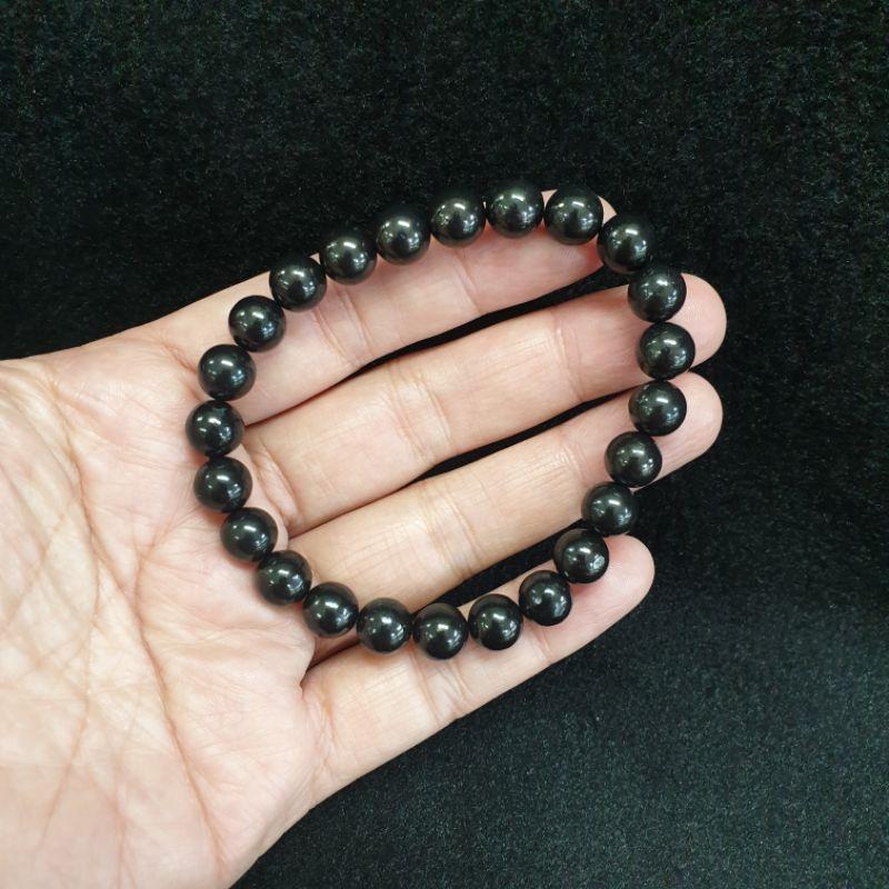 Product Introduction of สวัสดิการสด สร้อยข้อมือหินชุนไก๊ด เส้นละ550/8มิล ชุนไกท์(Shungite) ชุนไก๊ด 6