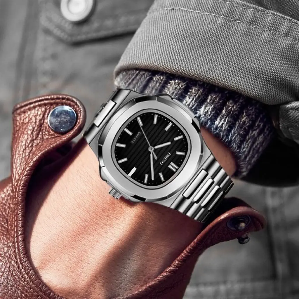 New EIRENO Stainless Watch Square Watch for Men Top brand luxury quartz watches