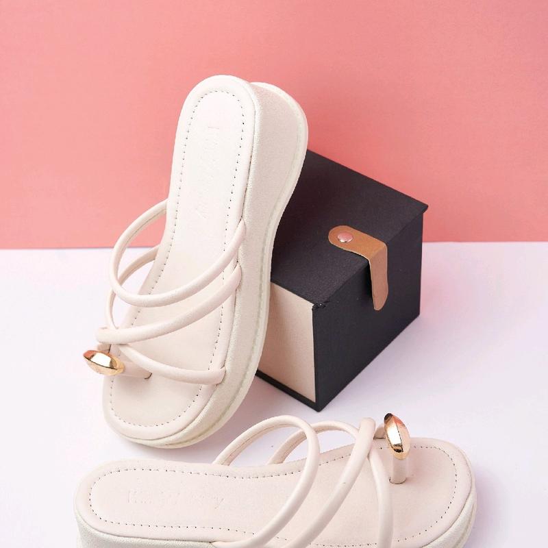  Dép bánh mì nữ đế mềm cao 5cm xỏ ngón đính khóa   depnuhottrend  2024  Đế Bằng Cao Su Nữ  giay  dep bao dep  dép không sandal quai Nhung GiàY xỏ ngón 