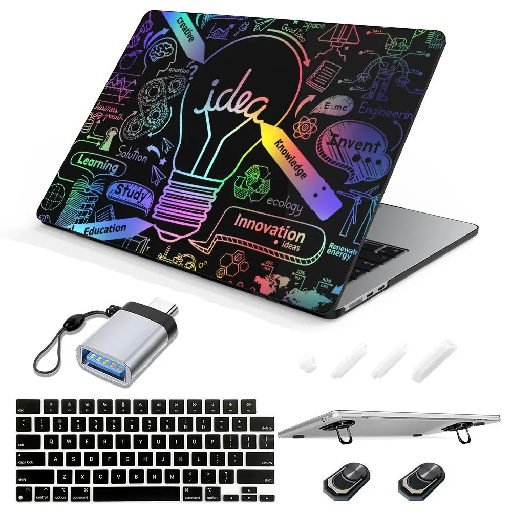 5 in 1 Laptop Protection Cover, Clear Waterproof Full Body Rugged Shockproof Cover with Touch Strip, Laptop External Accessories for MacBook Air Pro 13 13.6 14 15 16 Inch M1 M2 M3 Pro/MAX Chip