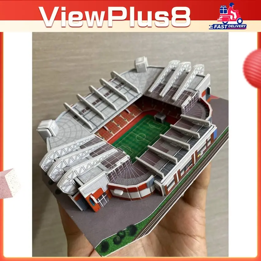 3D Puzzle Stadium | Foot Ball Soccer Stadium | Stadion Sepak Bola : Miniatur Bernabeu Anfield Nou Camp Old-Trafford Stadium 3D Mainan Puzzle