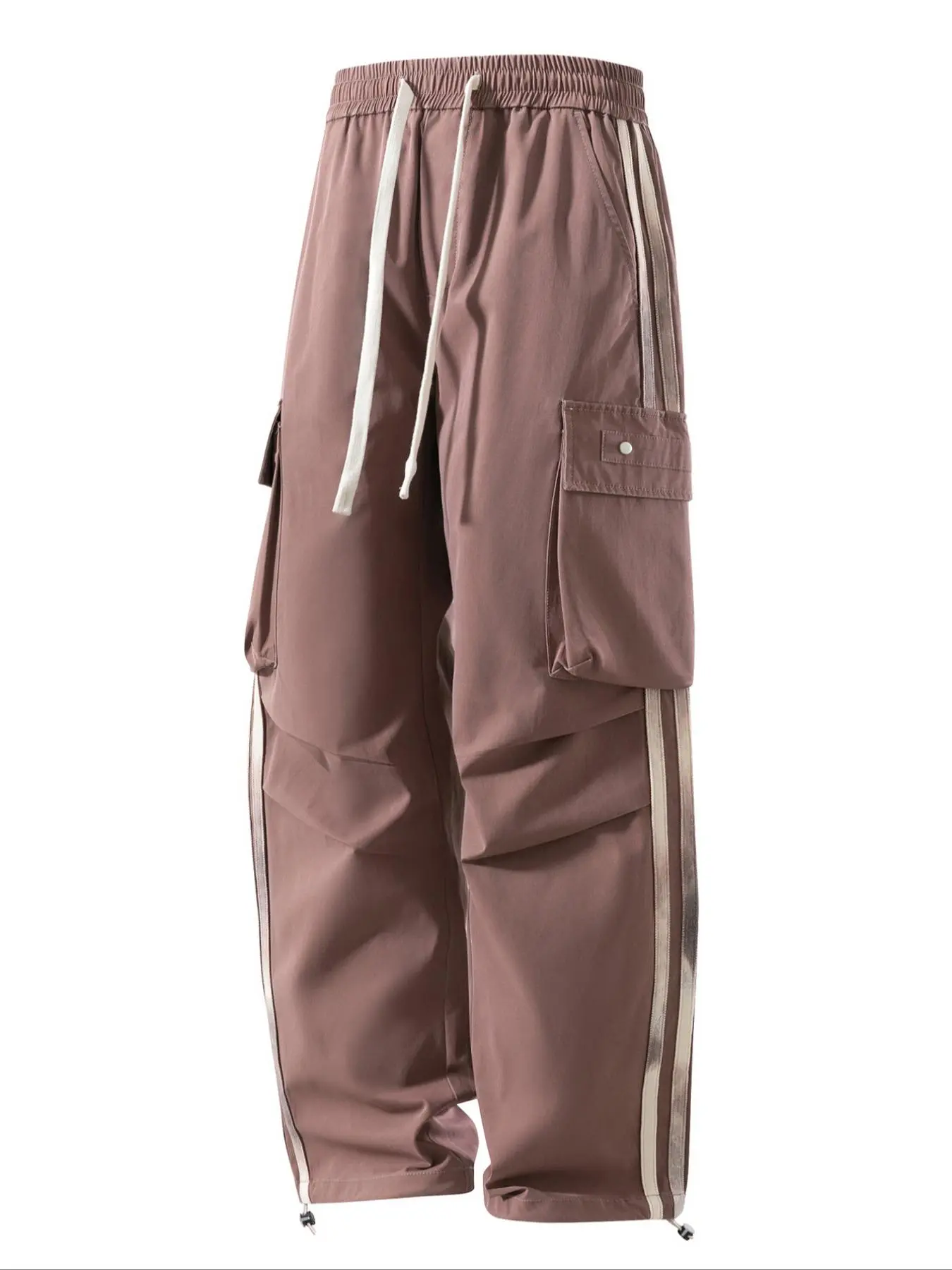 Men's Side Stripe Pants, Loose Casual Comfy Trousers for All Seasons, Fashion Men's Bottoms for Daily Wear