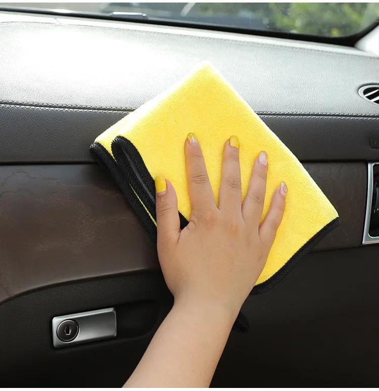 Product Introduction of 30x30/60CM Auto Car Wash Microfiber Towel Car Cleaning Drying Cloth Hemming Cars Care Cloth Detailing Cars Wash Towel For Toyota 8