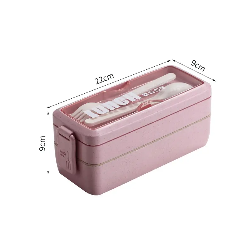 Lunchbox Sekat 2 Susun & 3 Susun - Serat Jerami Gandum - 750 ML - Bento - Kitchenware Kotak Makan 1